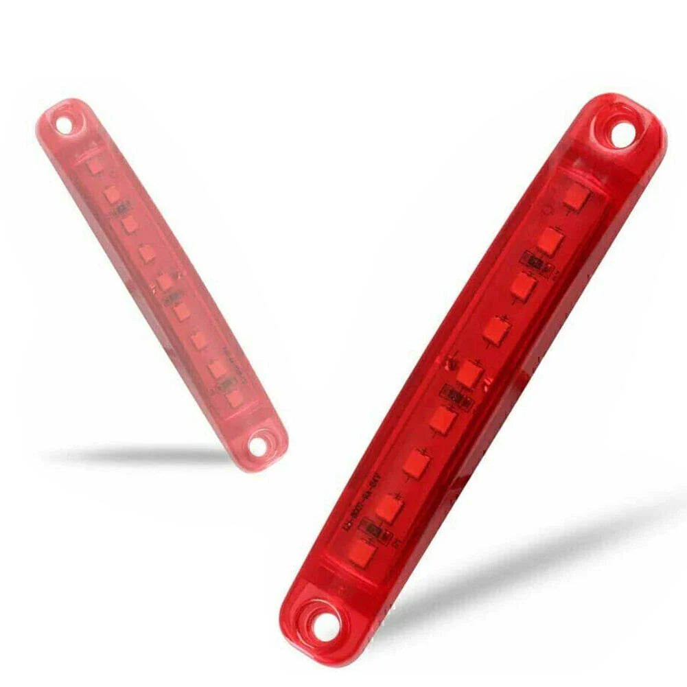 10 x Red 9 LED Sealed Side Marker Clearance Lights for Car Truck Trailer
