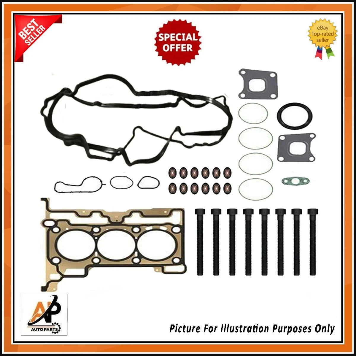 Engine Head Gasket Set with Head Bolts for Ford Transit 1.0 EcoBoost (2014–2023)
