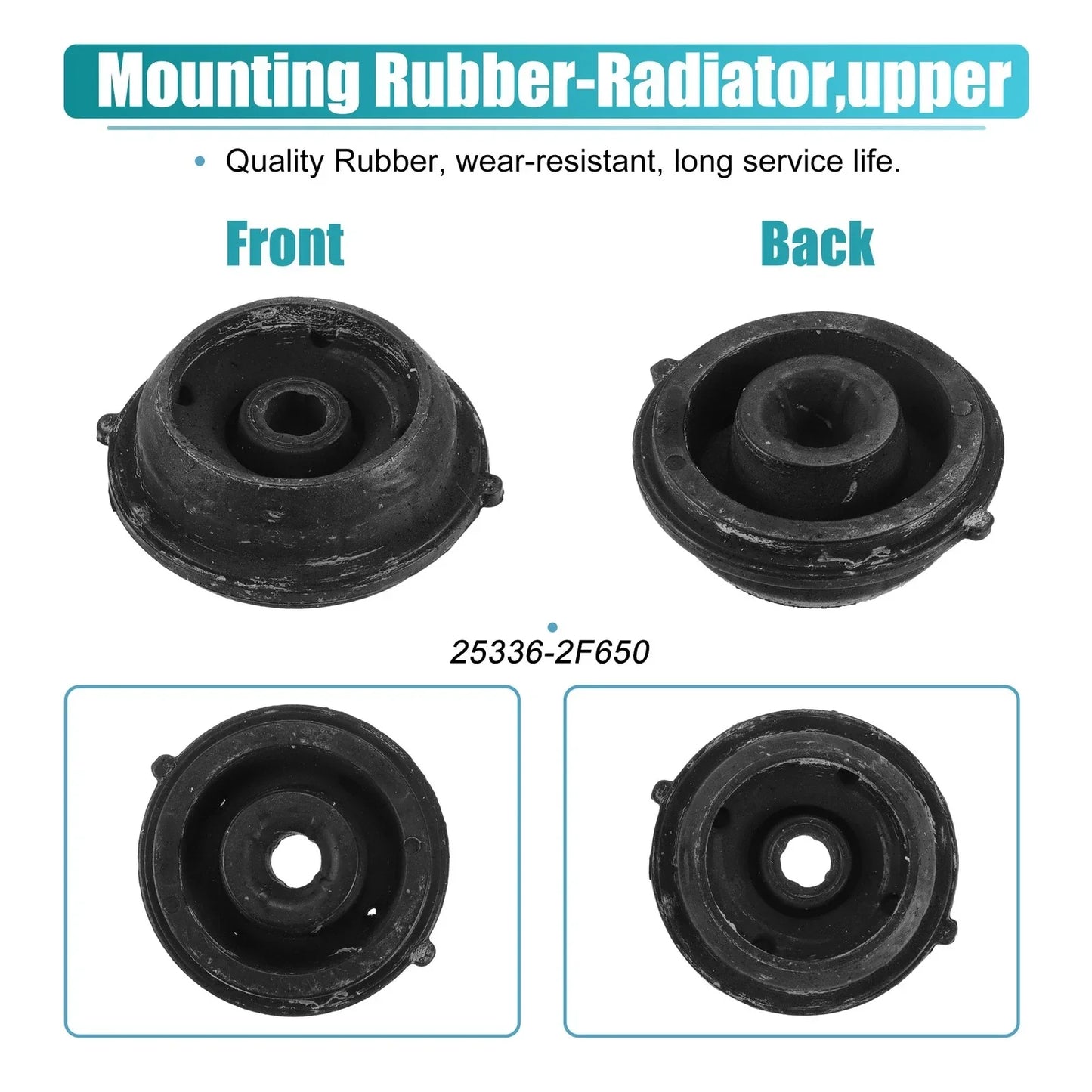 2 x Rubber Car Lower Radiator Mount Insulators for Hyundai Santa Fe (2021-2023)
