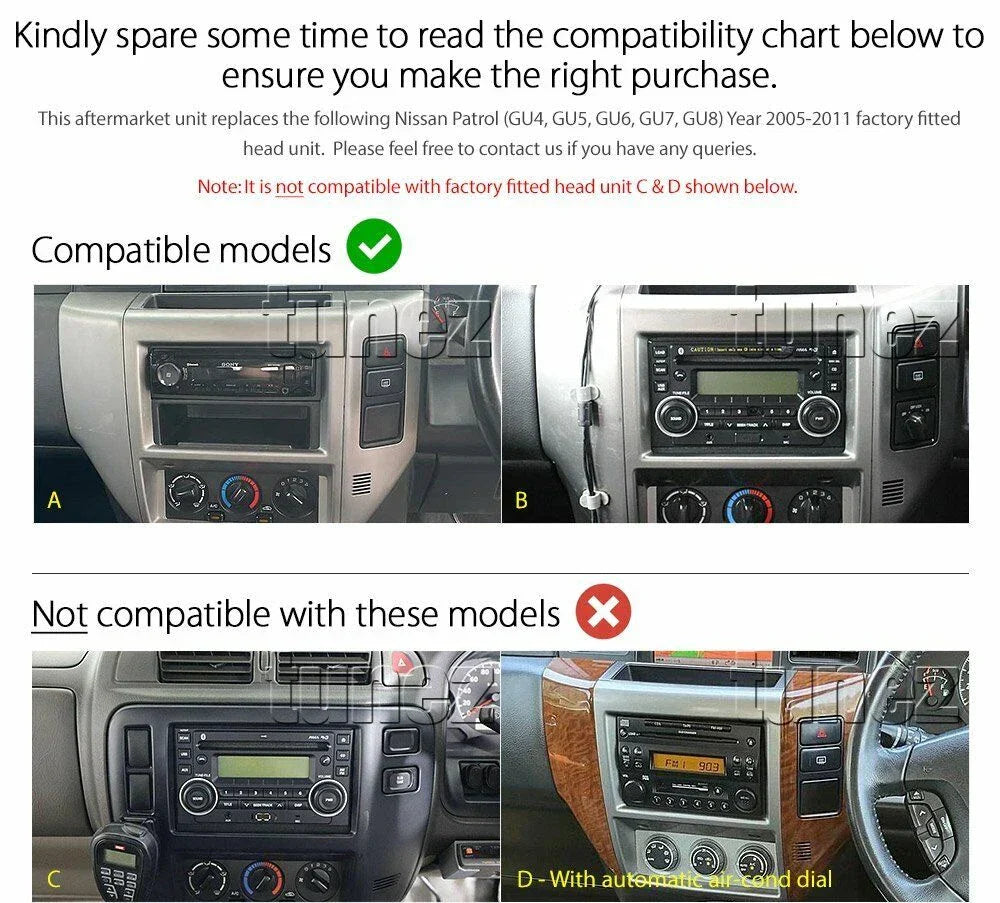 13.3" Car Radio Stereo for Nissan Patrol GU GU4-GU (2014-2023)