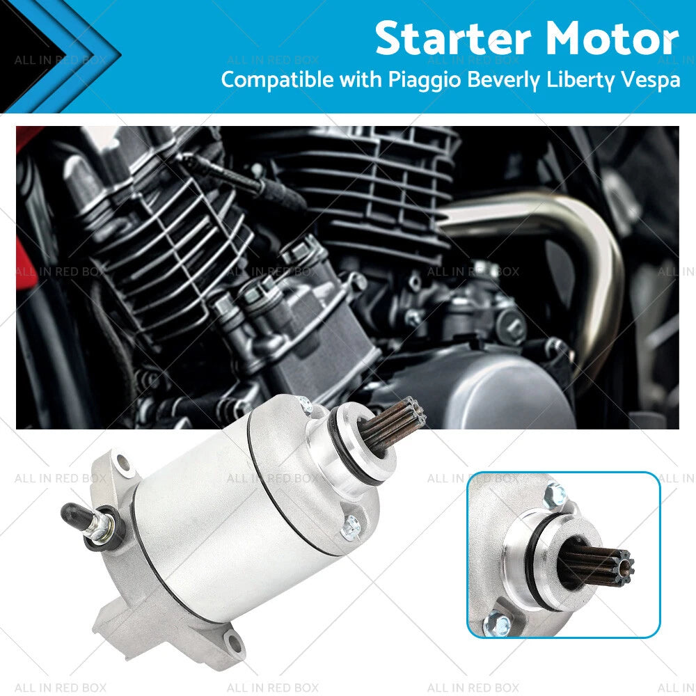 Starter for Piaggio Fly 125, Vespa LX 125, Liberty 150, X8, X9, X-Evo (2001-2023)