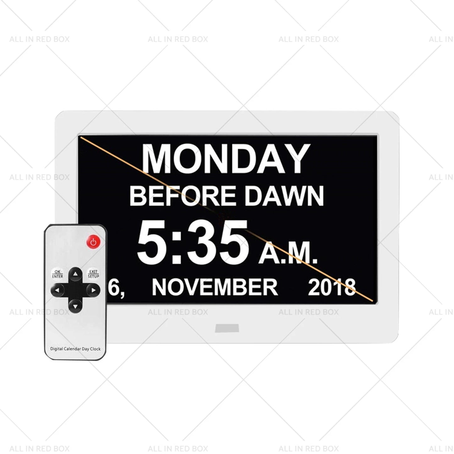 7" LED Digital Day Clock for Wall - Calendar, Date, Week, Month, Year