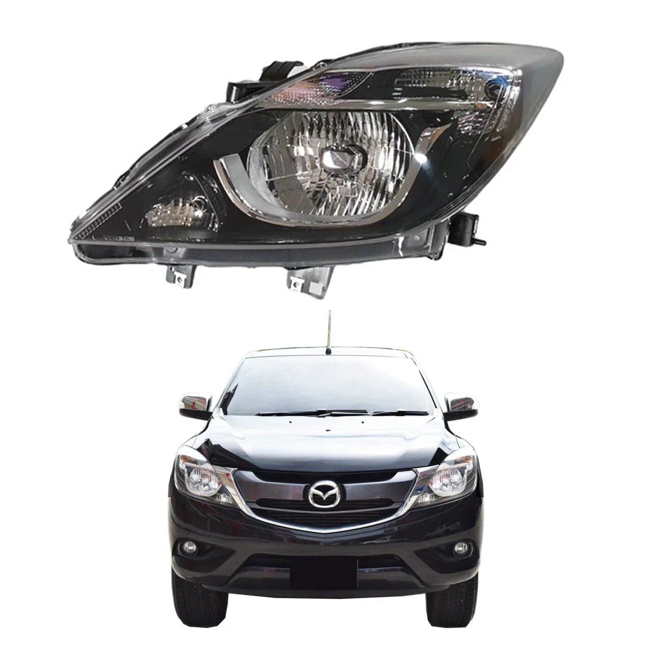 LH Black Headlight Lamp for Mazda BT-50 UP UR (2012-2019)