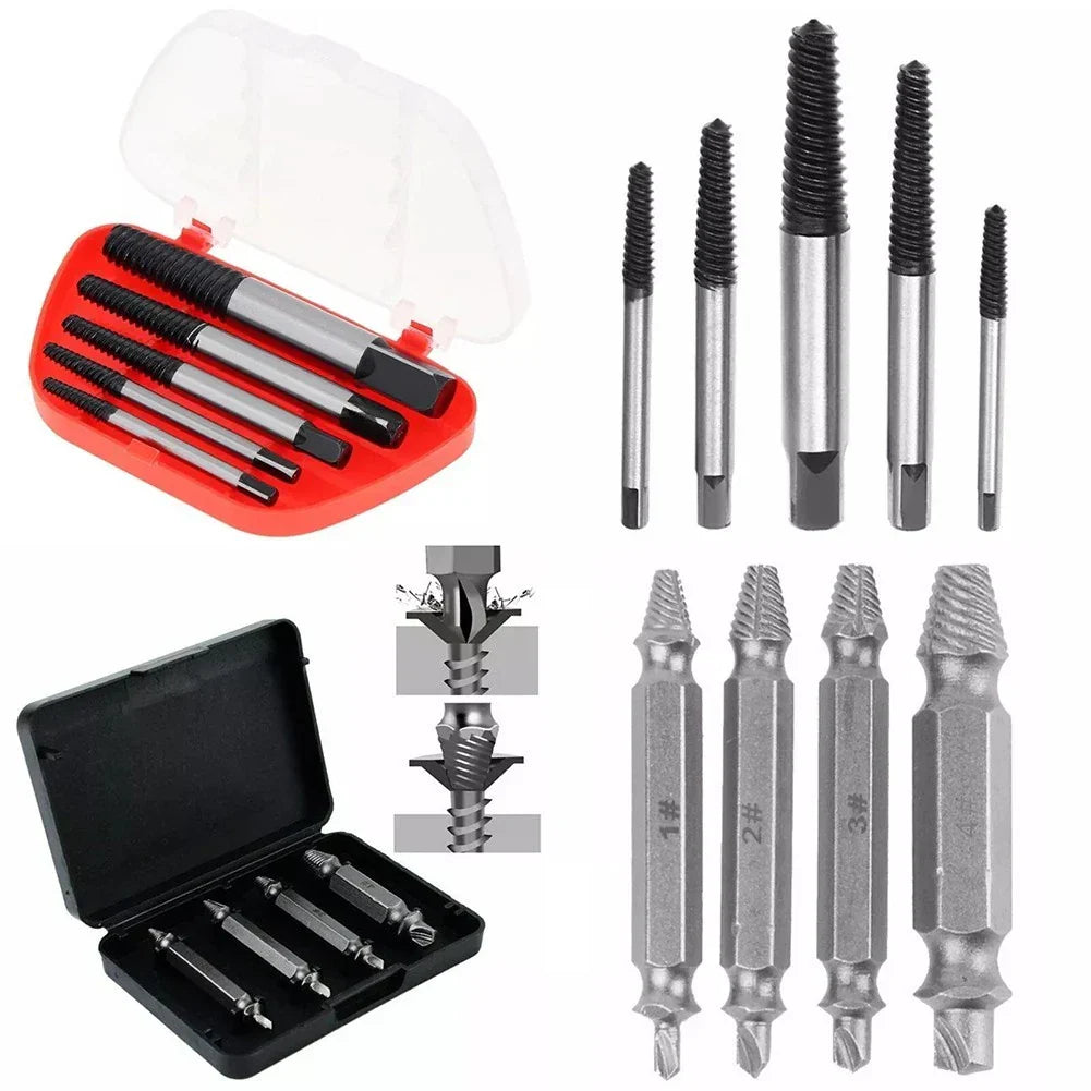 9PCS Left Handed Screw Extraction Tool Set for Efficient Repair Solutions