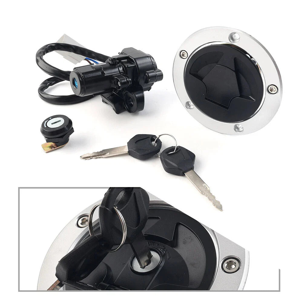 Fuel Gas Cap Ignition Switch Seat Lock Set for Kawasaki Vulcan S 650 (14-22)