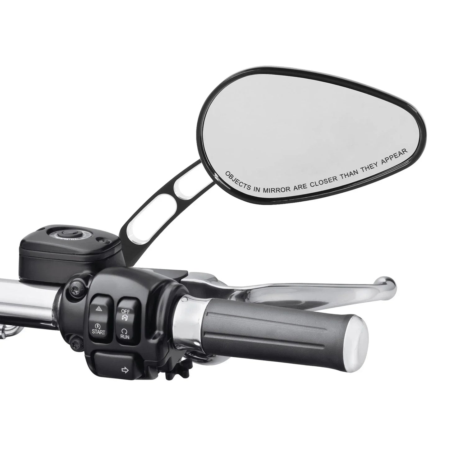 8mm Black Rear-View Mirrors for Harley Sportster Softail Electra Road Glide