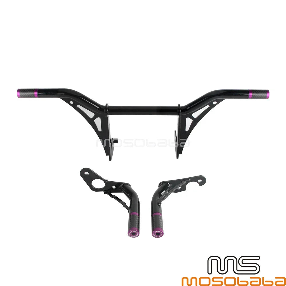 Black Front & Rear Crash Bar w/Frame Sliders for Harley Softail FXST