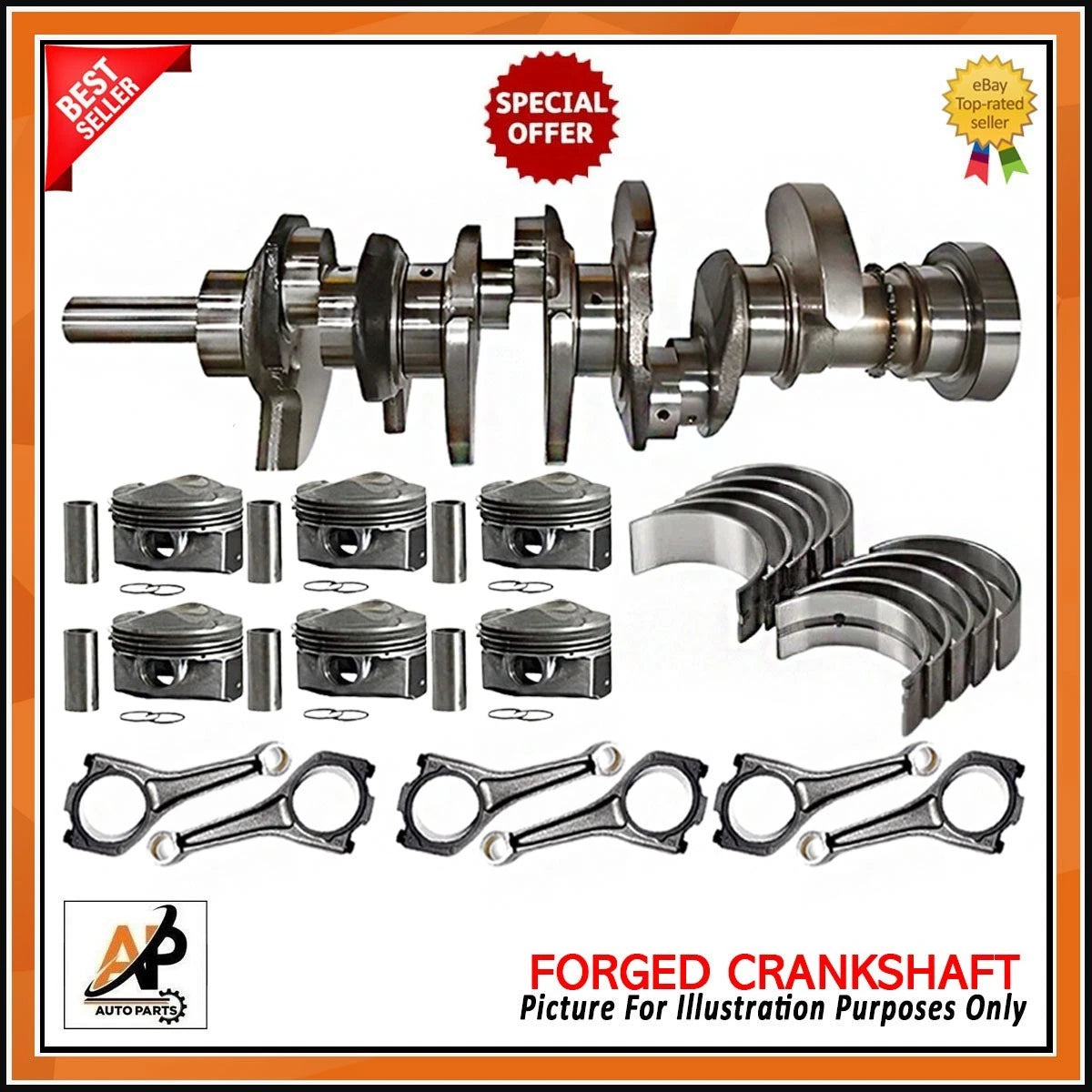 Forged Crankshaft Rebuild Kit for Land Rover Jaguar 3.0 Petrol (2018–2024)