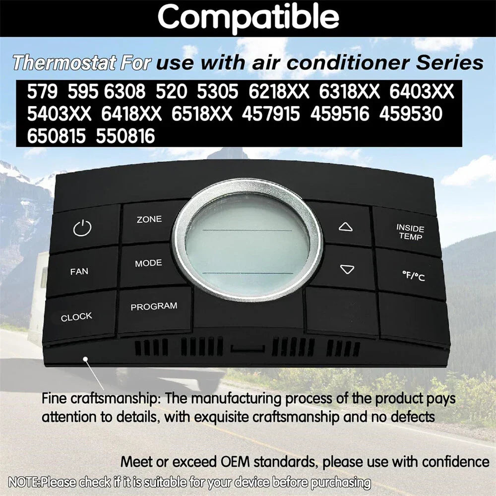 Multi-Zone RV Thermostat Control Center 10-Button 12V