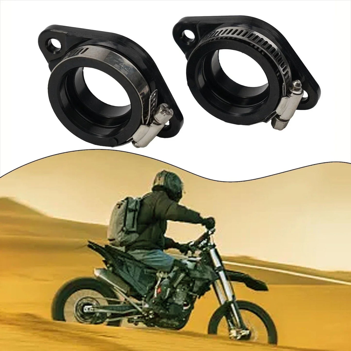 Manifold Boot / 28mm 30mm 2x / ATV Adapter Black Carb Flange for ATV Intake