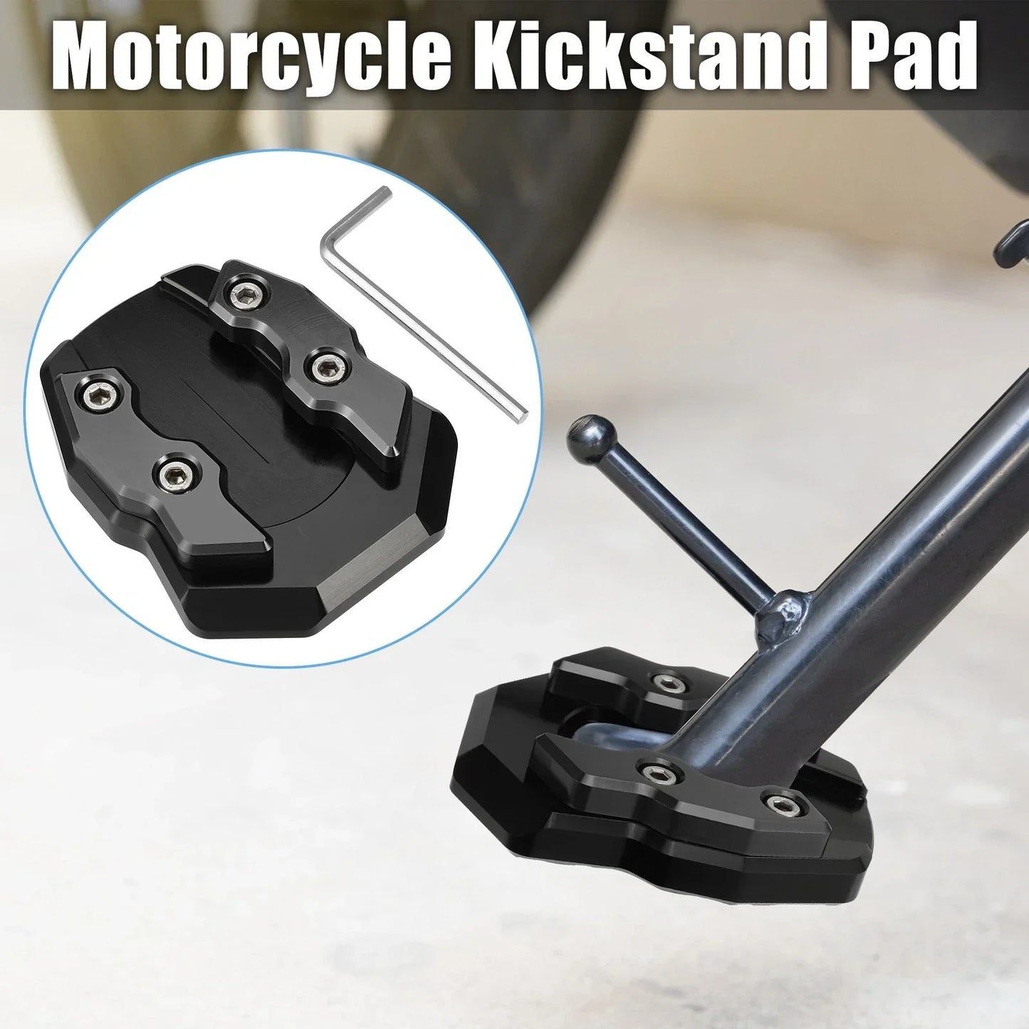 Kickstand Plate Pad for Honda Adv-160 2022 with Wrench - Black