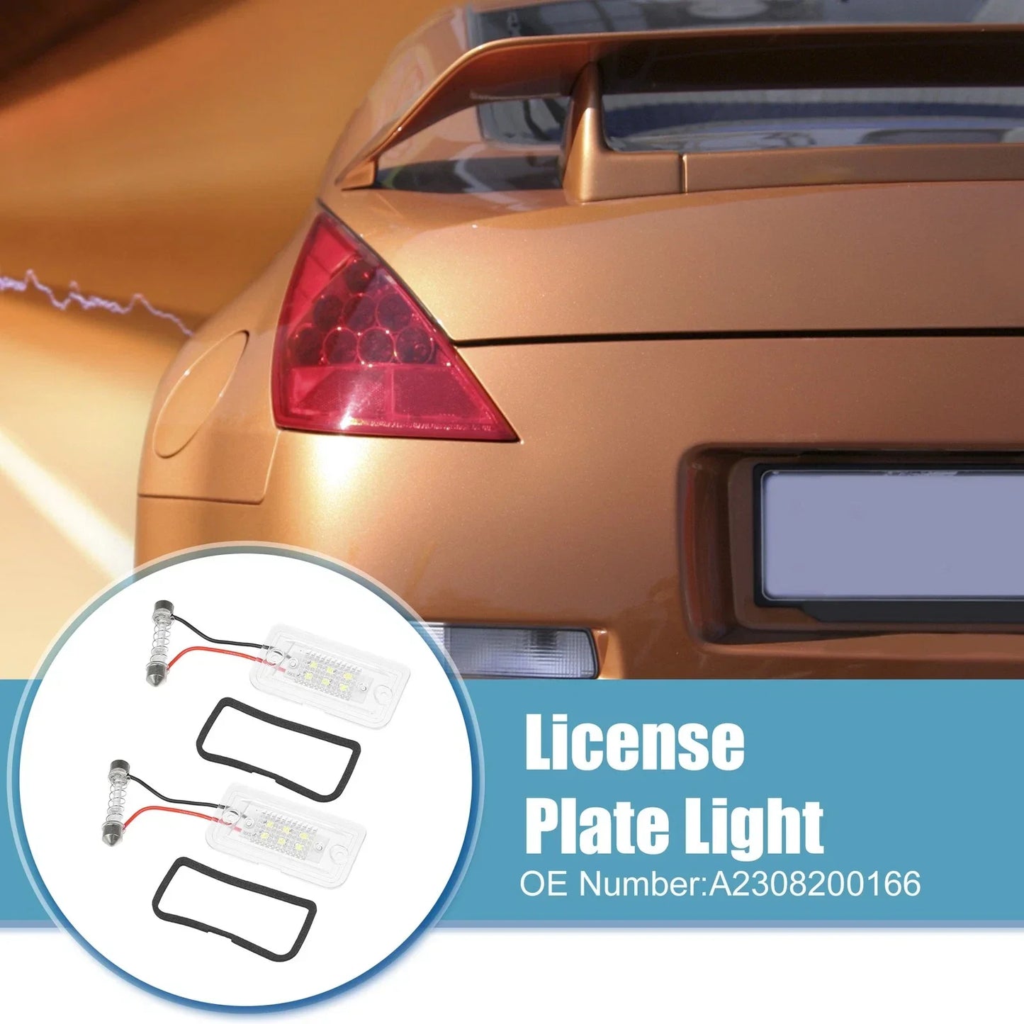 2 x Car License Plate Lights for Mercedes-Benz SL 600 (2004-2009)