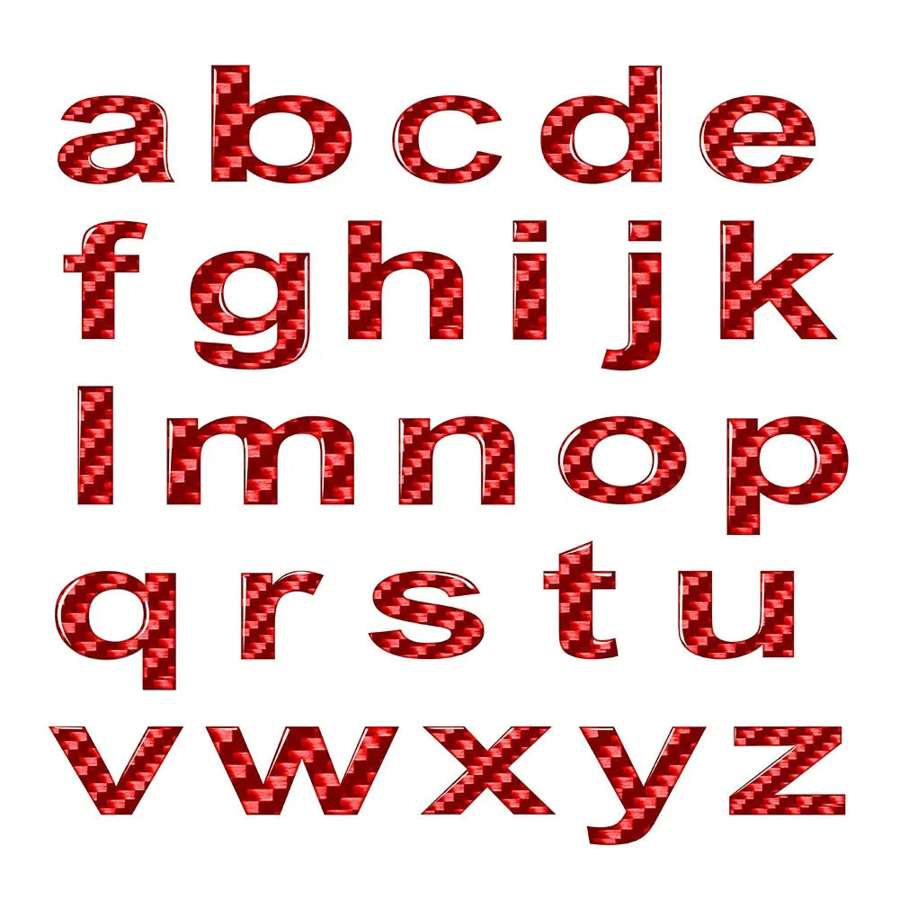 1pc Car Badge Lowercase Alphabet Letter Decals for Vehicle