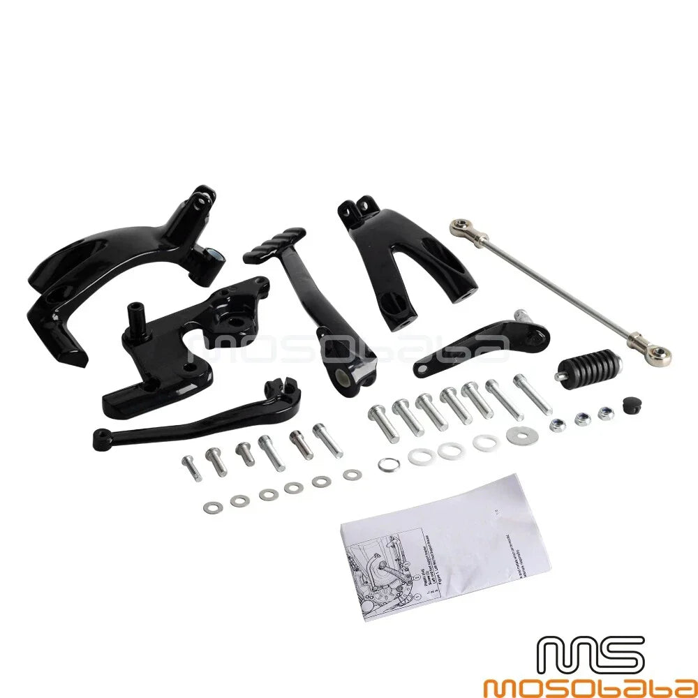 Black FootPeg Forward Controls Kit for Harley Softail (2018-2023)