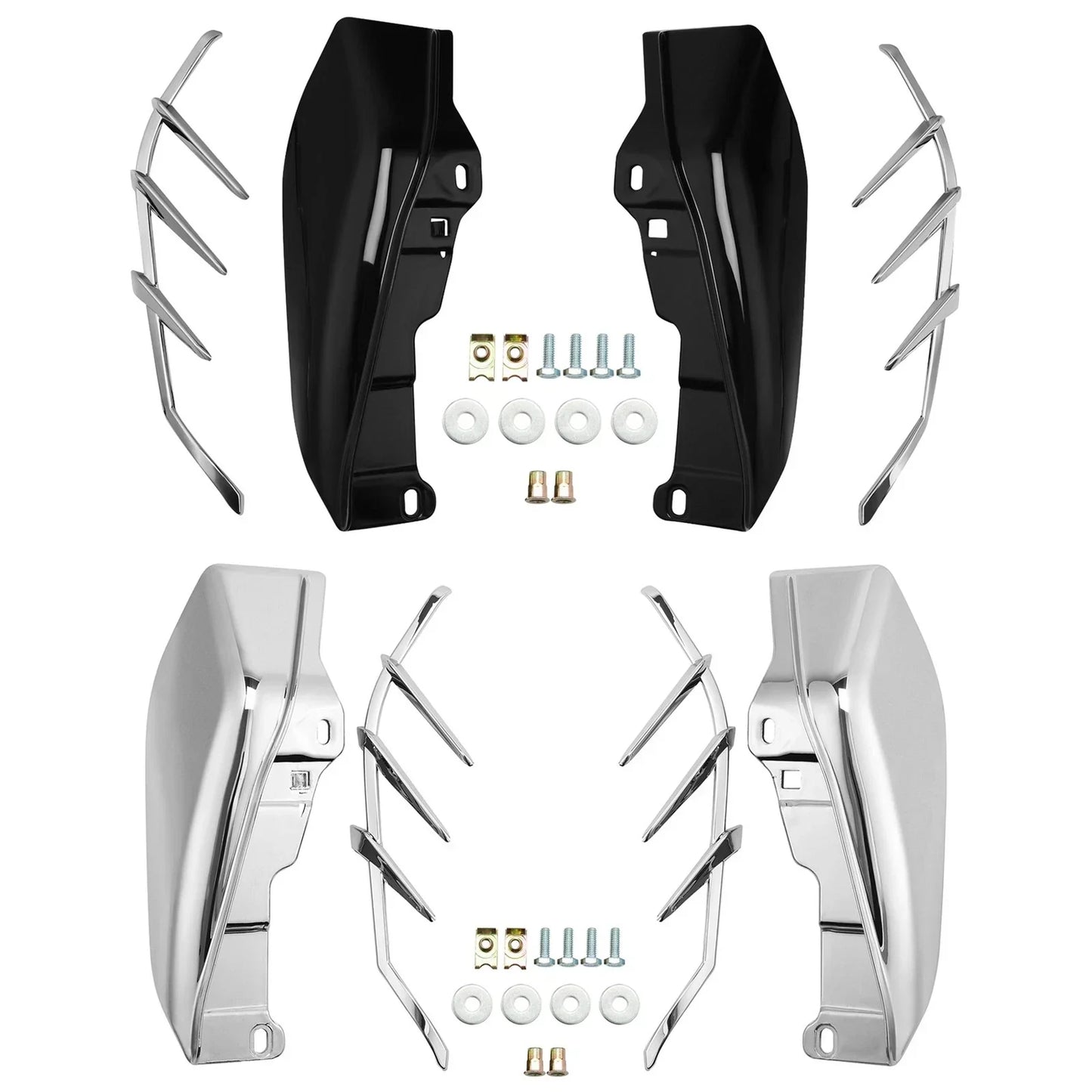 Chrome/Black Mid-Frame Air Deflector Trim for Harley Touring Trike (2009-2023)