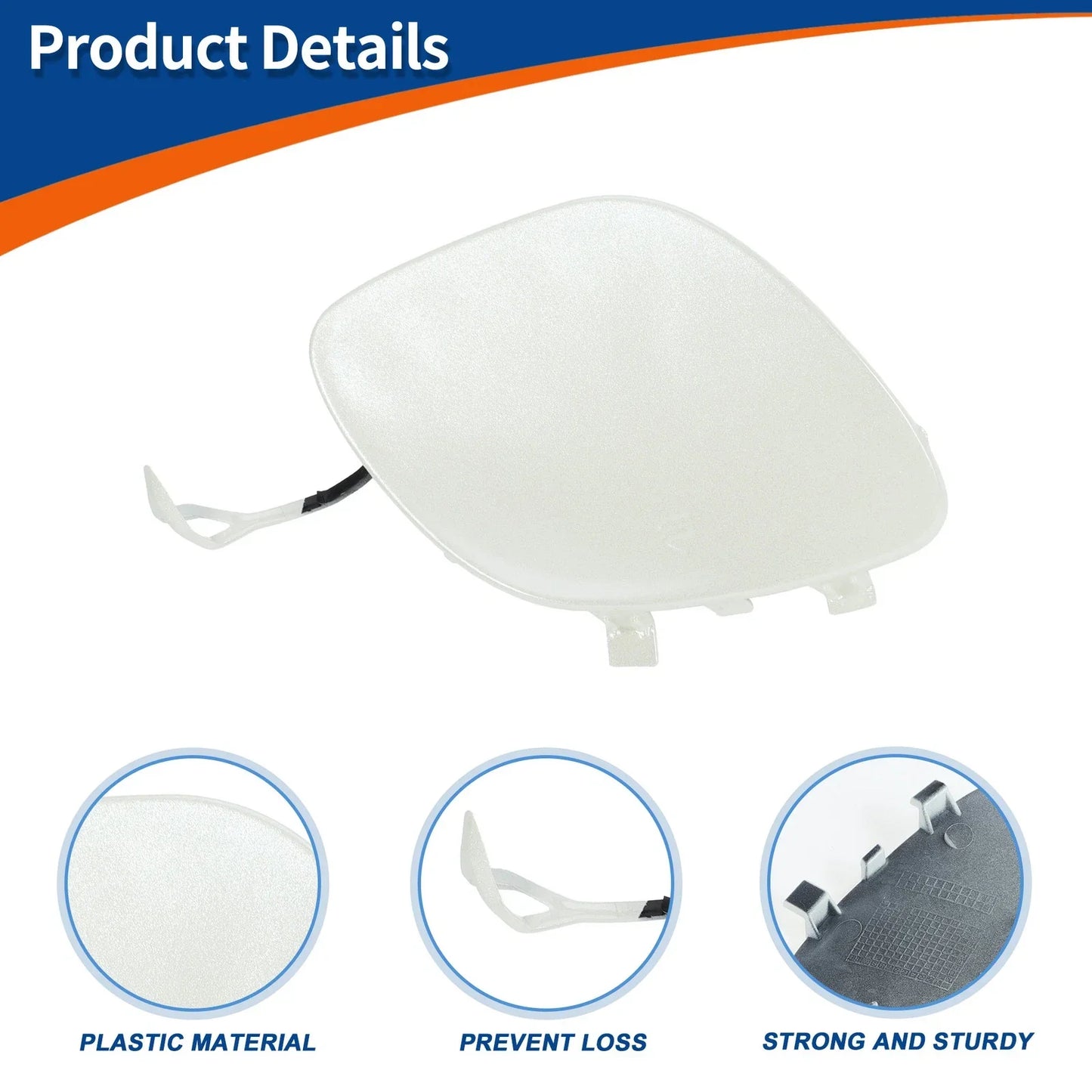 Front Car Bumper Tow Hook Cover for Mercedes-Benz (2019-2023) Diamond White