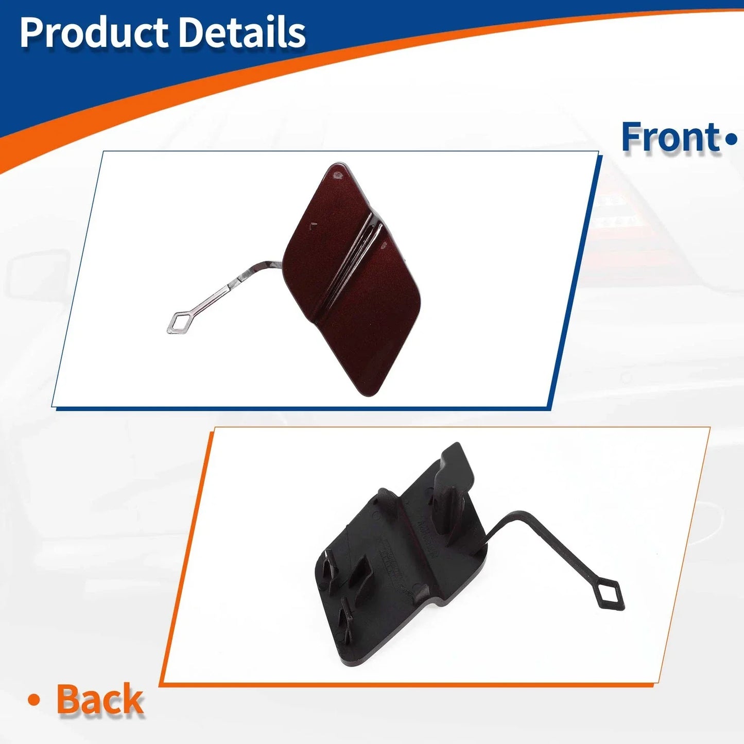 Front Car Bumper Tow Hook Cover for Mercedes-Benz GLK350 (2010-2015) Red