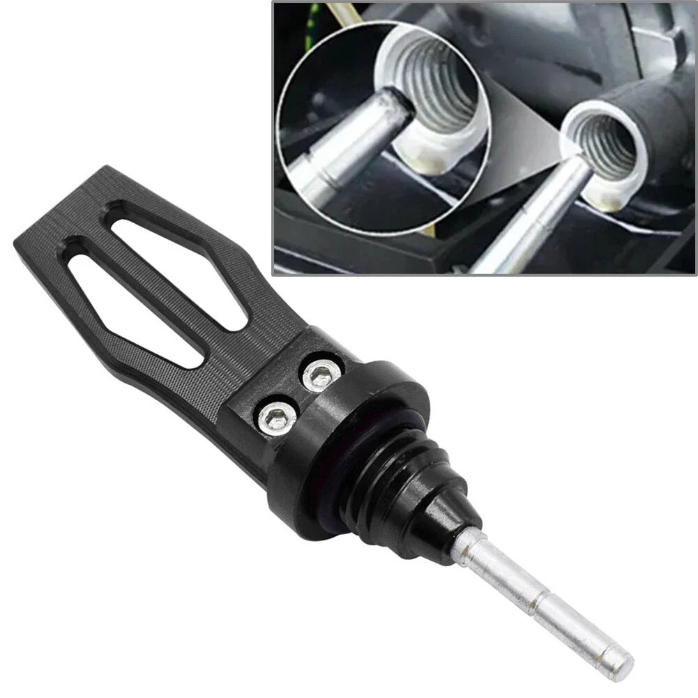 CNC Black Engine Oil Dipstick Cap Plug for Motorcycle Crankcase Gauge