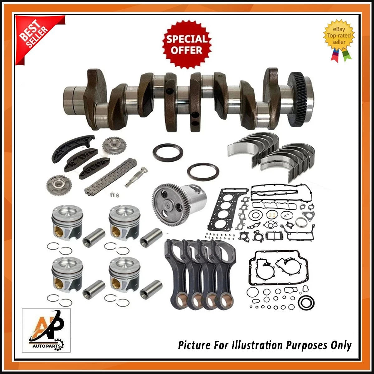 Crankshaft Engine Rebuild Kit Heavy Duty for Mercedes OM651.921 2.1 CDI (2005–2016)