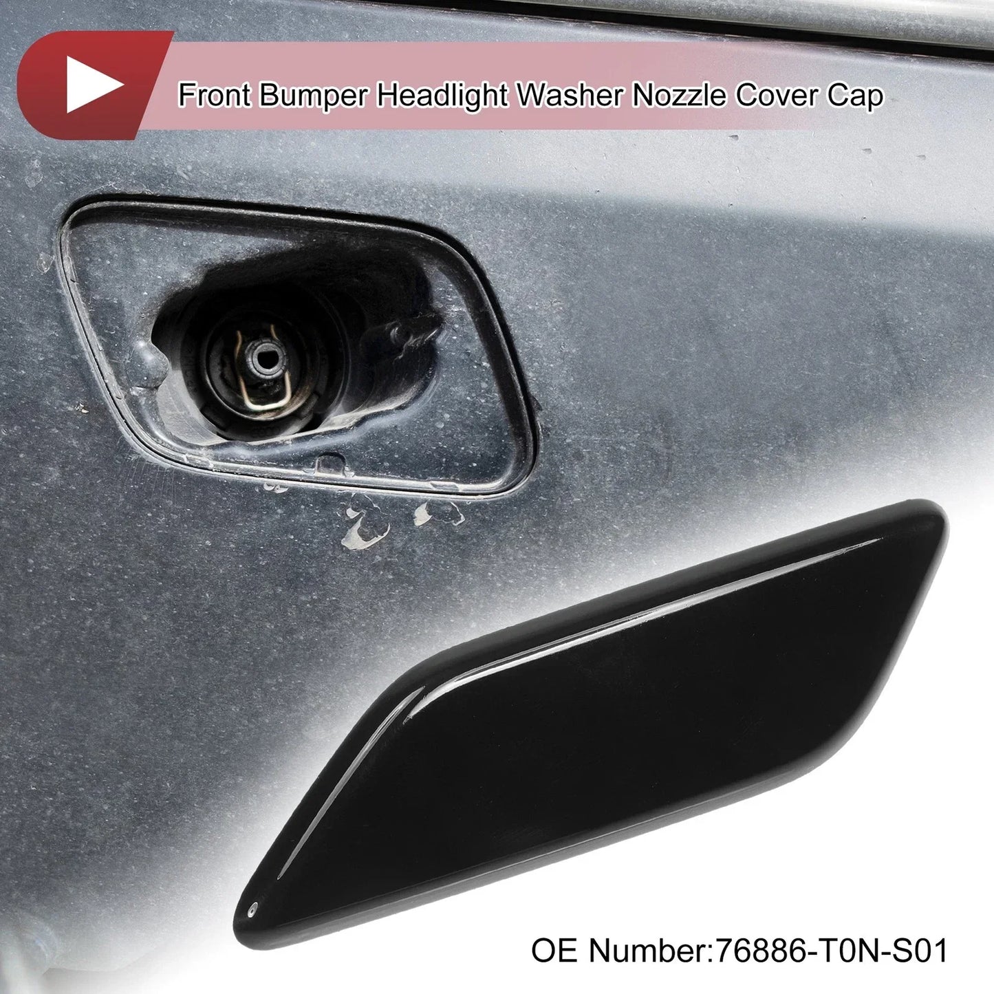 Front Left Washer Nozzle Cover for Honda CR-V 2015-2017 Black 1 x Cap