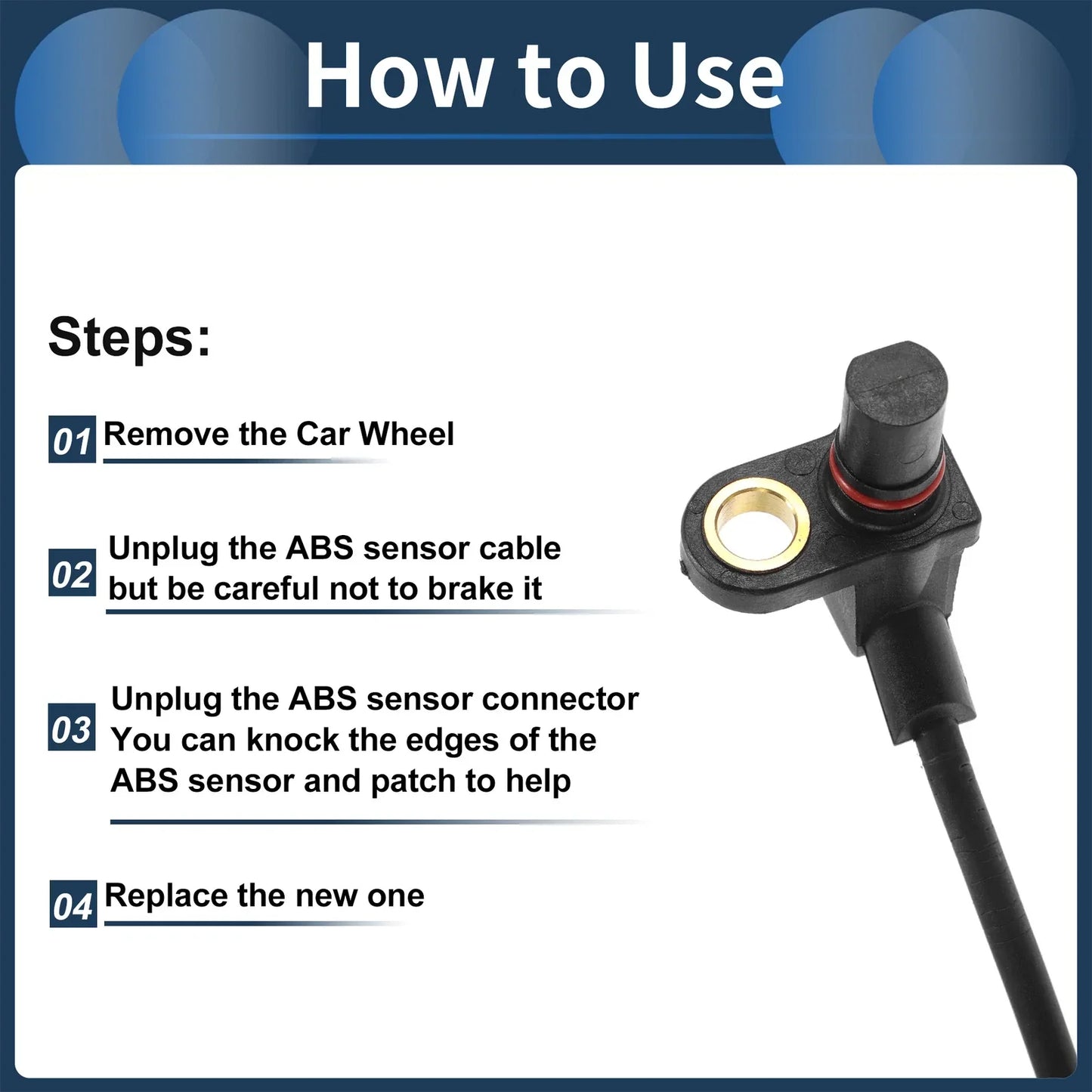 ABS Wheel Speed Sensor for Dodge Ram 1500 Pickup 4WD (2010-2018)