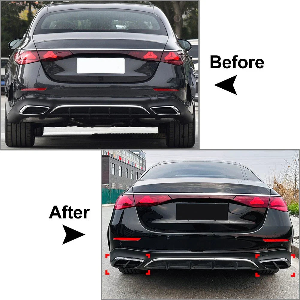 Rear Exhaust Pipe Cover Trim for Mercedes Benz E Class W214 (2024+) Black