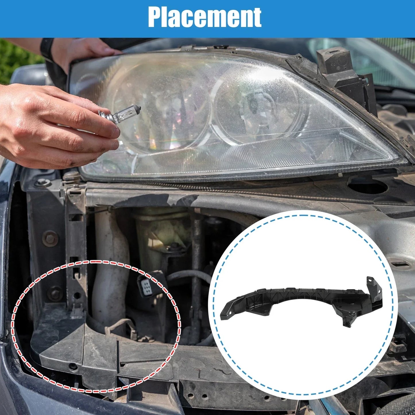 Left Driver Side Headlight Support Bracket for Honda Accord (2013-2017)