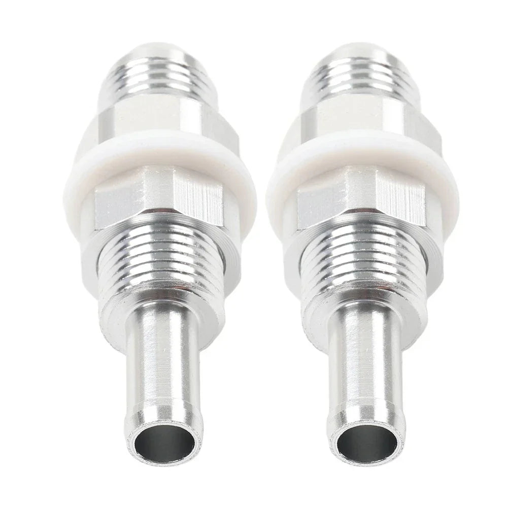 6AN Male Flare Bulkhead to 5/16" Hose Barb Fuel Tank Fittings