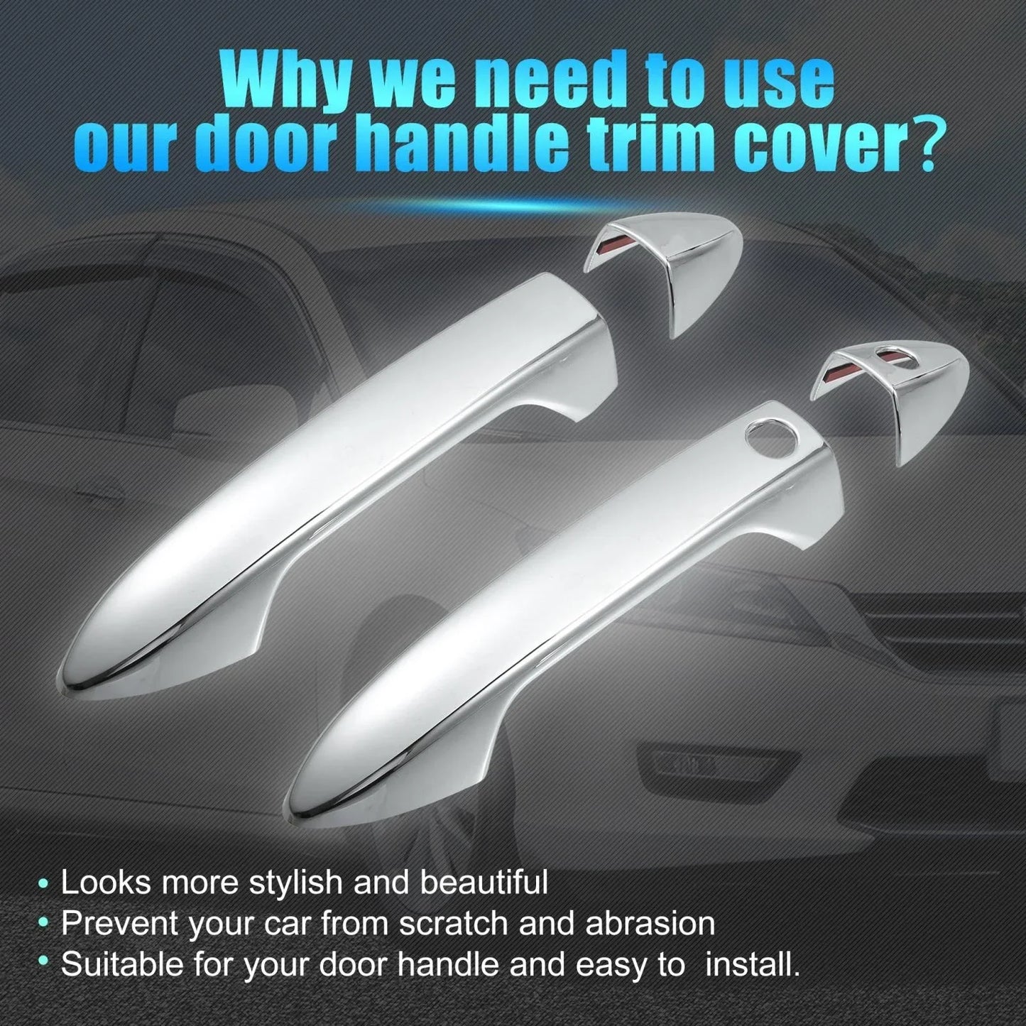 Car Door Handle Cover Trims for Honda Accord (2018-2023) - Keyless Hole, Silver