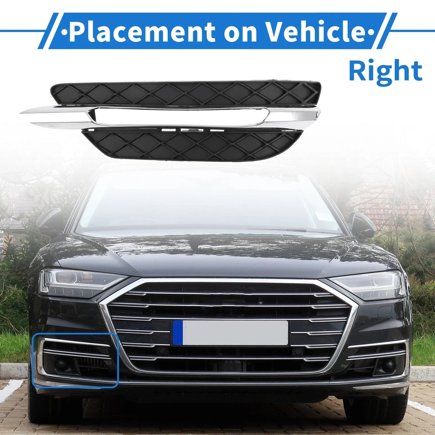 Front Right Fog Light Grill for Mercedes-Benz C300 (2011-2013)