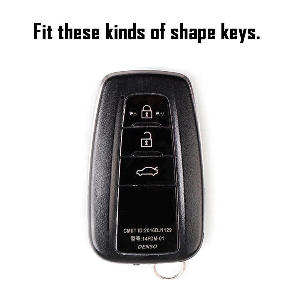 Black Remote Key Fob Case for Toyota Camry Corolla C-HR RAV4 Prius (2018-2023)