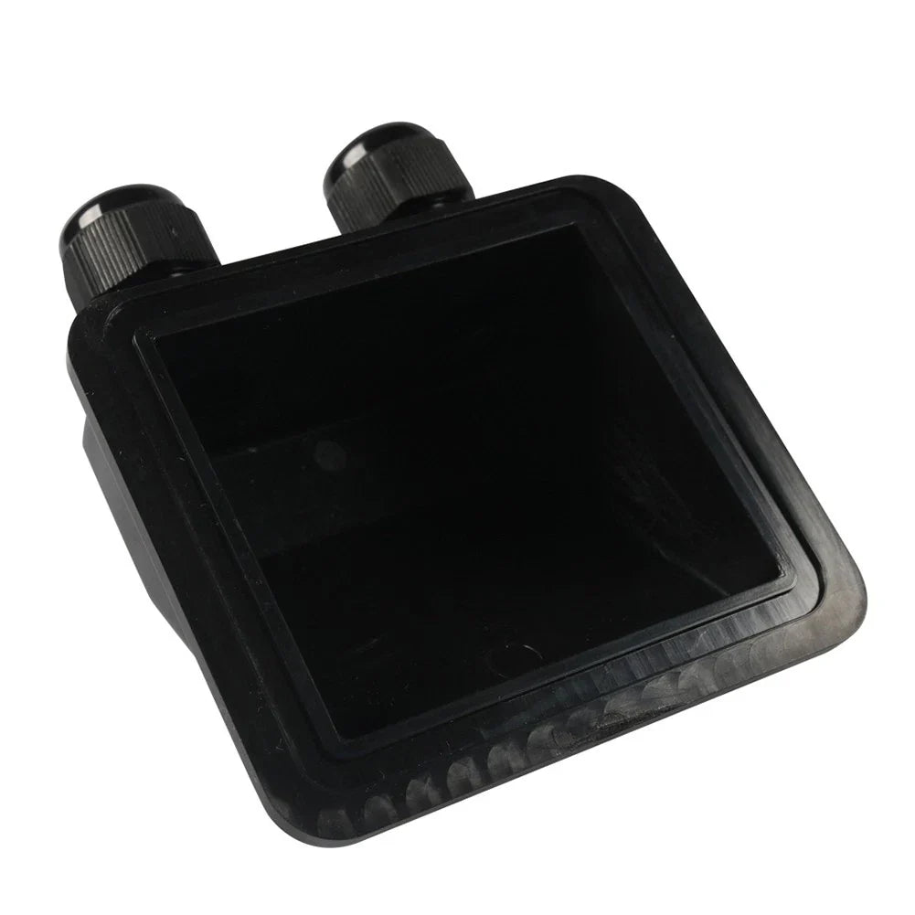 Double Wire Cable Entry Gland Box for Solar Panel RV Caravan Black