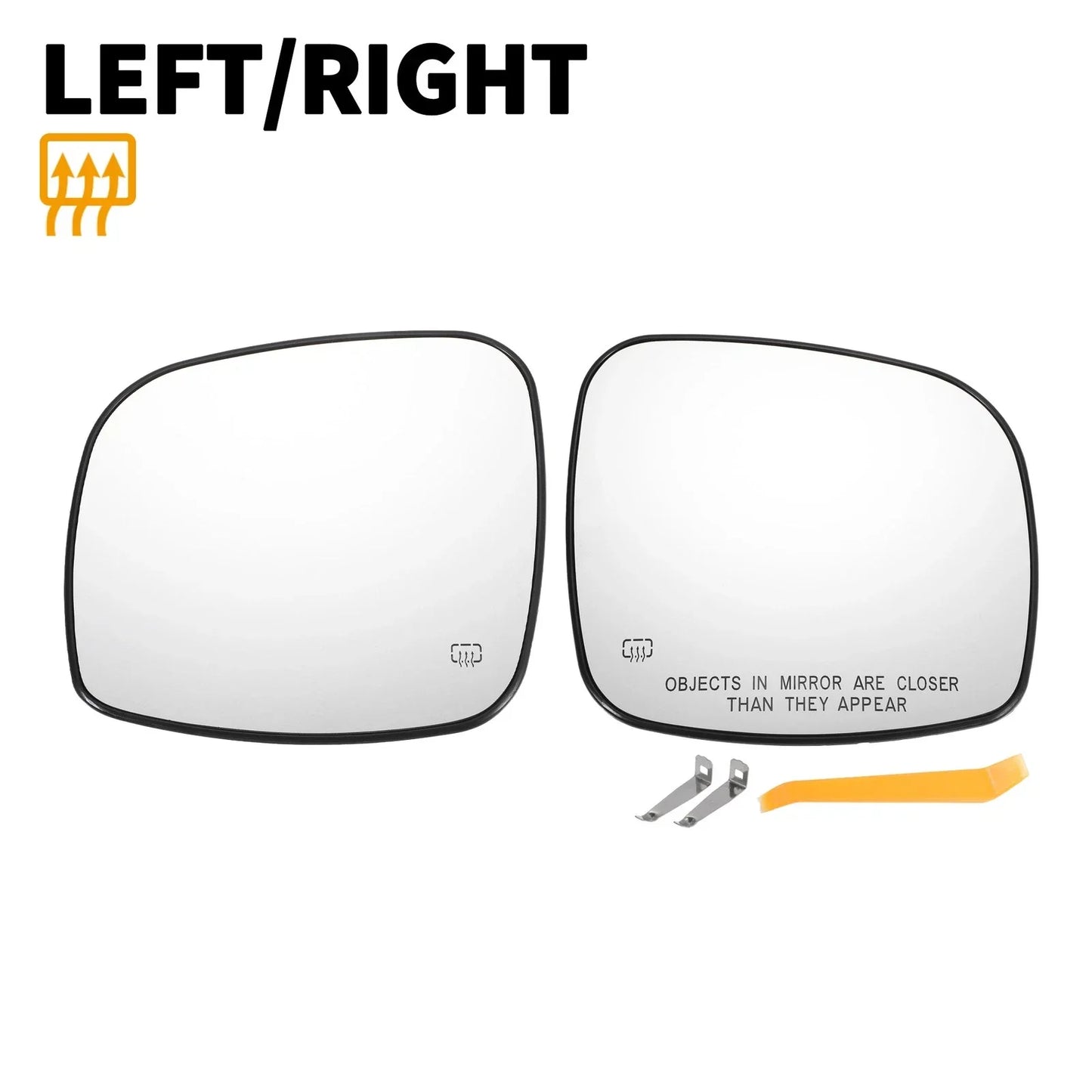 Left Right White Mirror Glass Pair w/ Back Heated for CHRYSLER DODGE