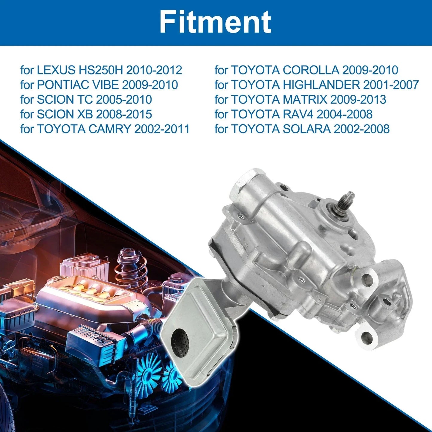 Engine Oil Pump for LEXUS HS250H 2010-2012 - High-Pressure Performance Pump