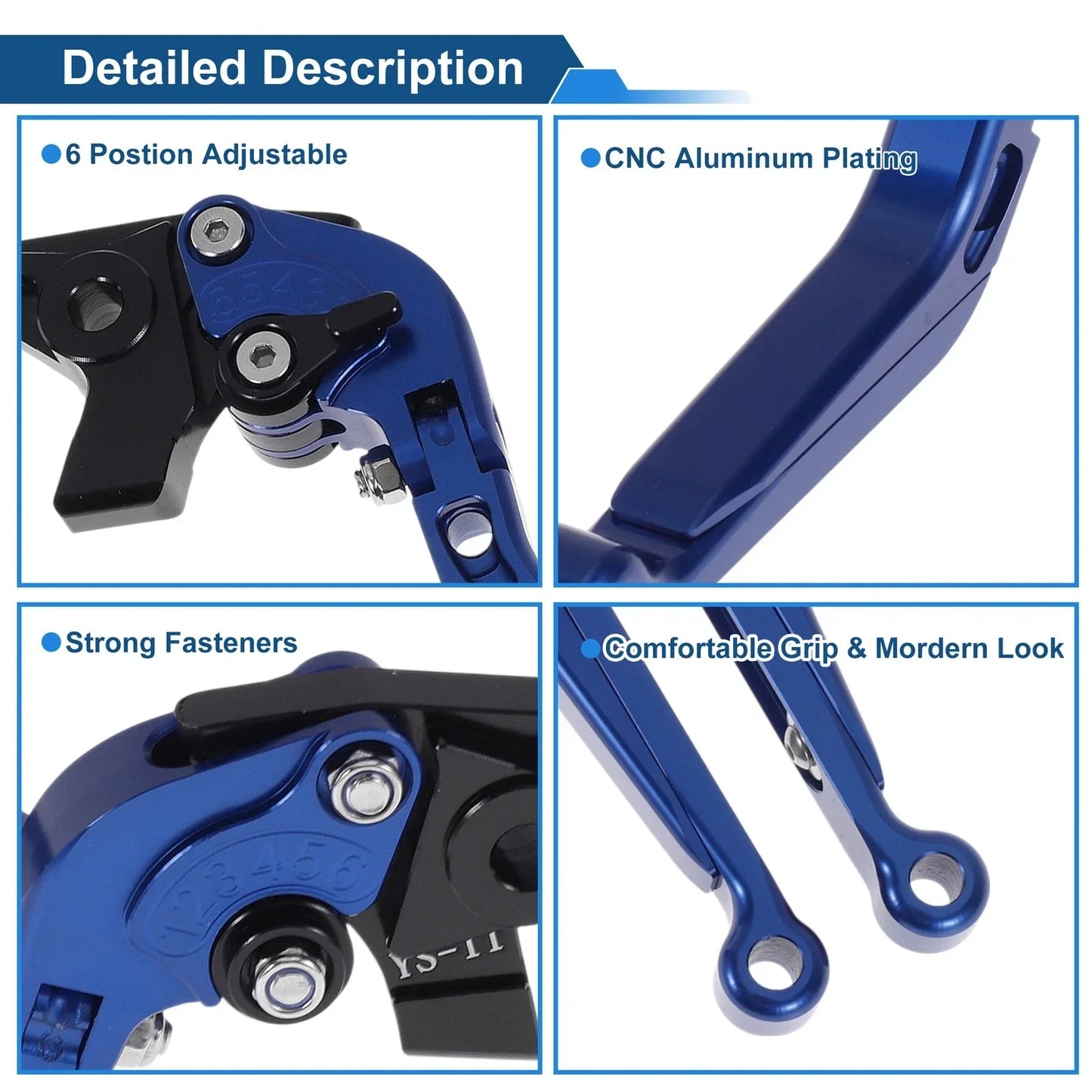 Adjustable Brake Clutch Levers for Honda X11 1999-2002 - Solid Blue (1999-2002)