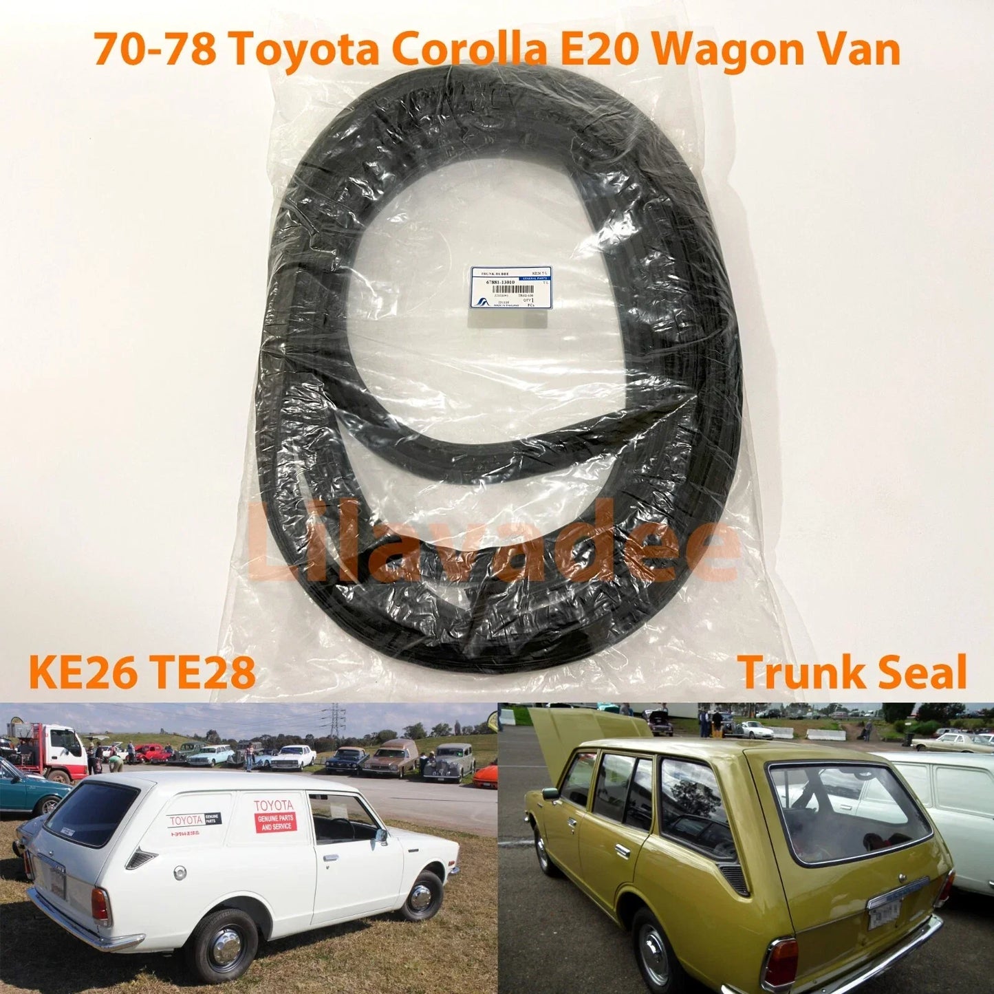 Trunk Lid Weatherstrip Rubber Seal for Toyota Corolla KE26 TE28 Wagon Van
