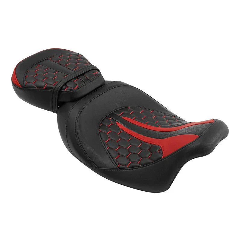 Black Red Driver Passenger Seat for Harley CVO Road Glide (2009-2023)