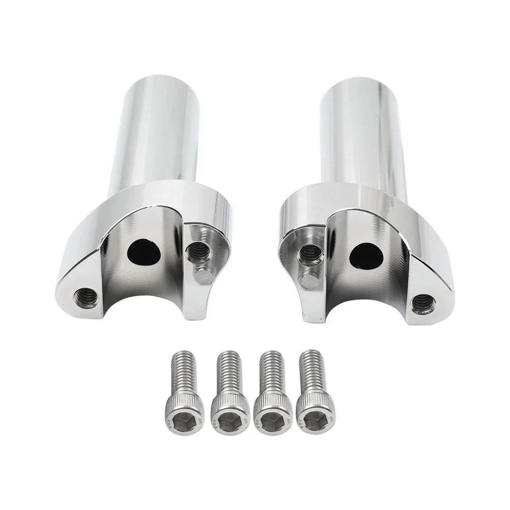 4" CNC Straight Handlebar Risers for Harley Sportster Dyna Softail (2004-2023)