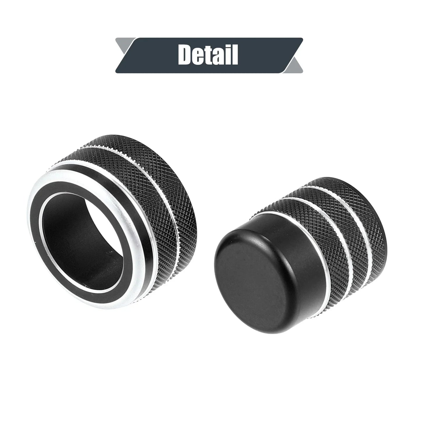 5 x Black Air Vent Knob Trim Covers with GPS Navigation for Honda Civic (2022)