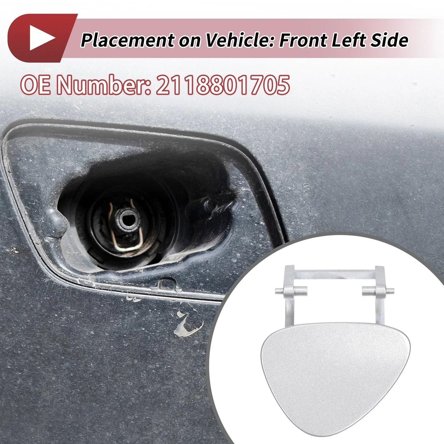 Front Left Washer Nozzle Cover for Mercedes-Benz E320 (1994-2006) Silver