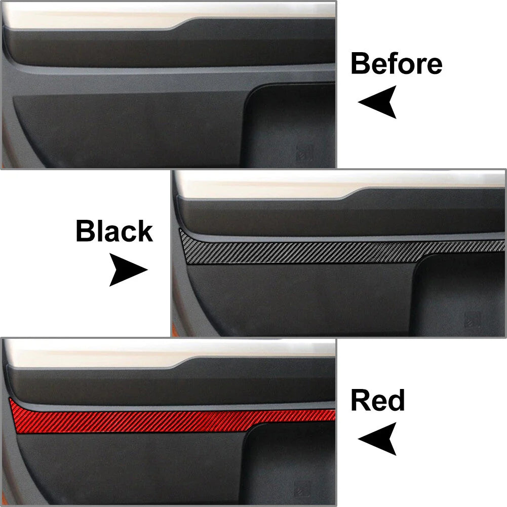 4Pcs Carbon Fiber Inner Door Trim Covers for Toyota Tundra (2014-2021)