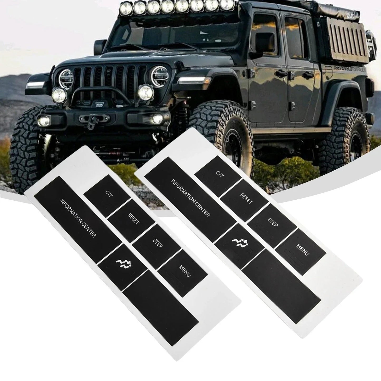 DASH Control Button Sticker in Black Vinyl for CHRYSLER and JEEP