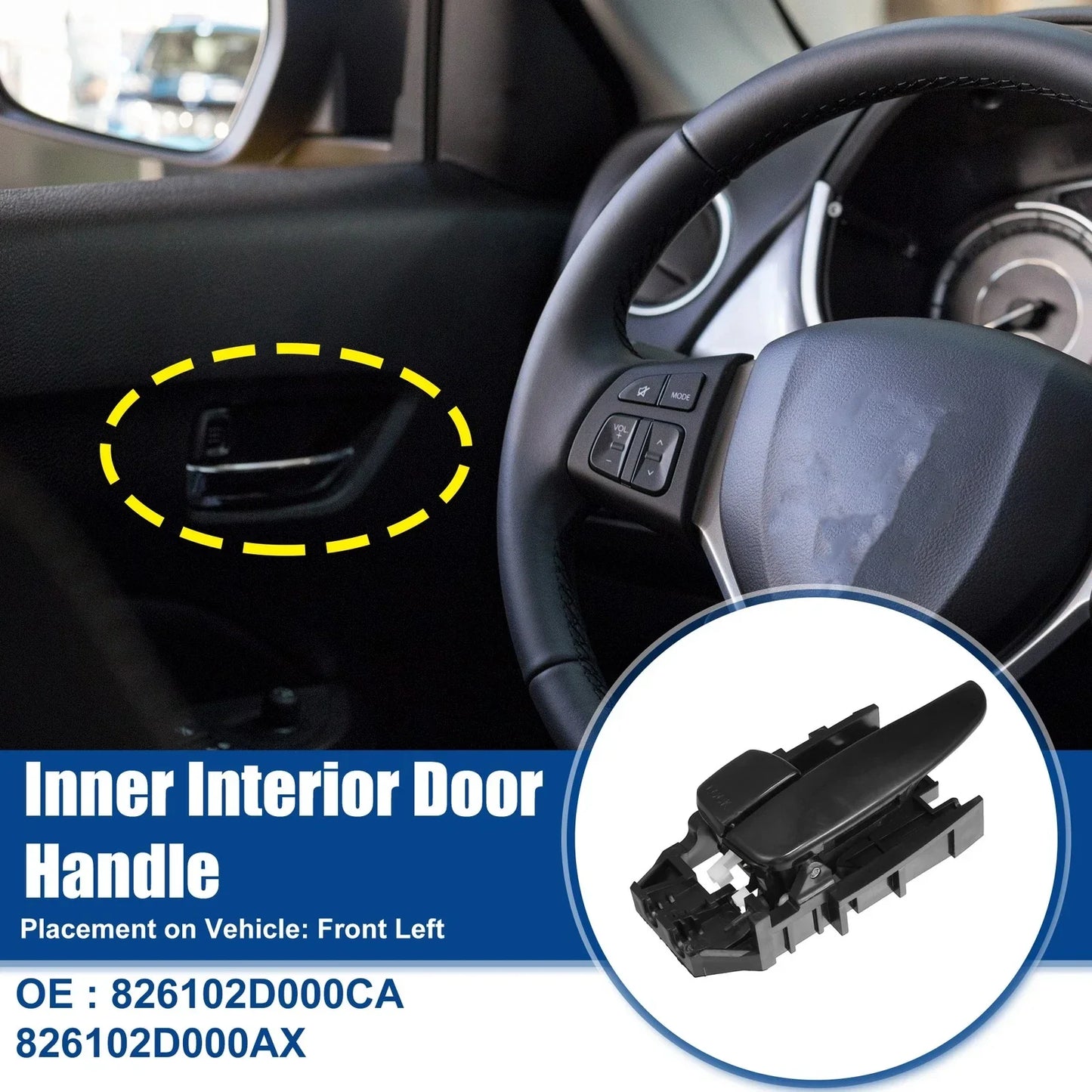 Front Left Inner Door Handle for Hyundai Elantra (2001-2006)