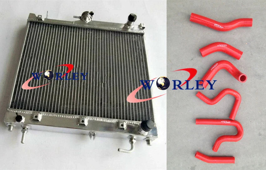 3 Row Aluminum Radiator + Blue Hose for Suzuki Jimny SN413 1.3L (2000-2011)