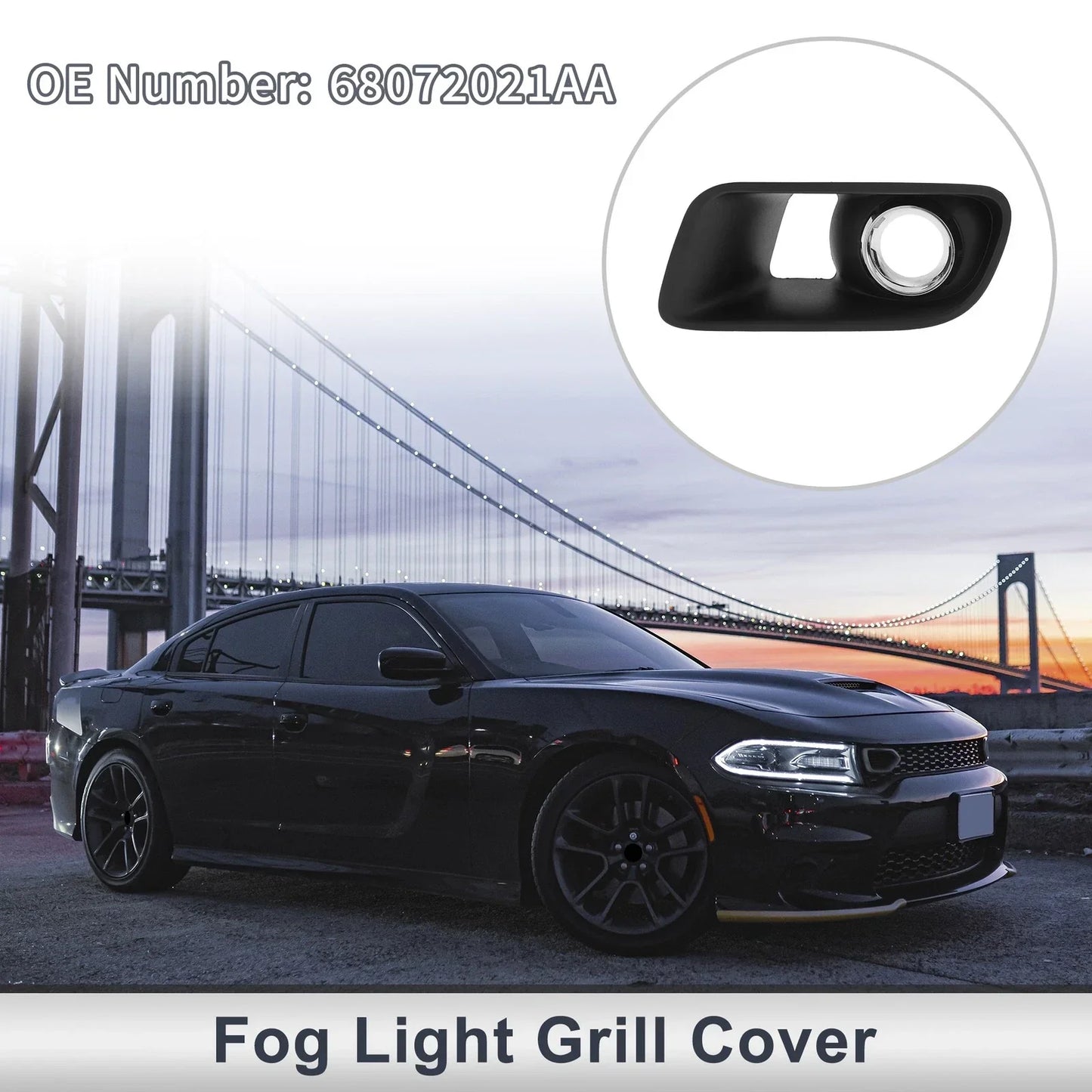 Fog Light Grill for Dodge Charger 2012-2014 (1 x)