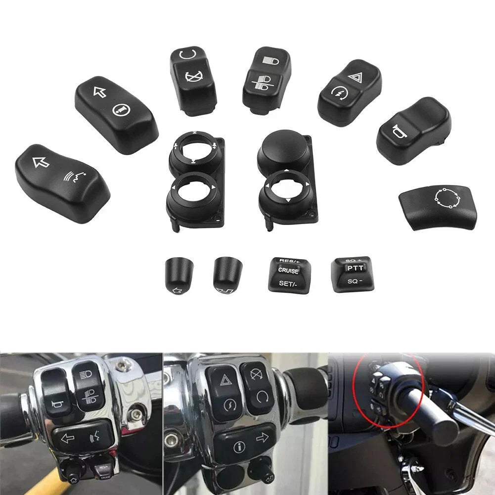 Hand Control Switch Housing Button Cover for Harley Touring FLHTC FLHX (14-23)