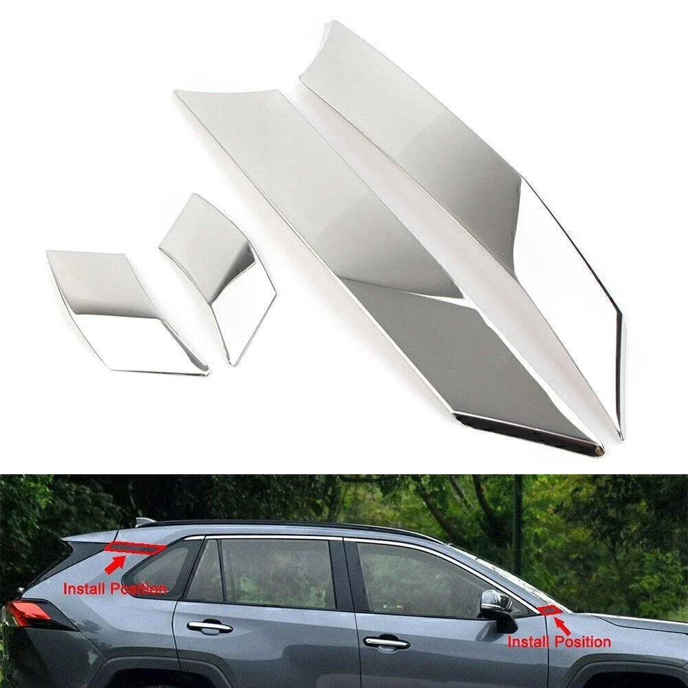 Chrome Door Window A/C Pillar Post Molding Cover for Toyota Rav4 (2019-2021)