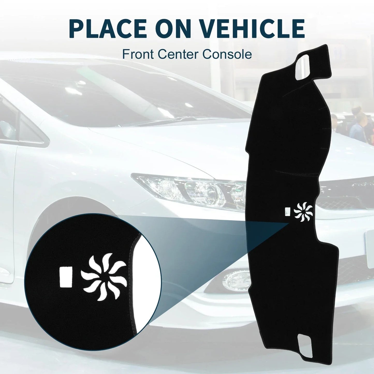 Dashboard Cover Mat for Honda Civic FL5 (2022-2024) Sun Protector Pad Black