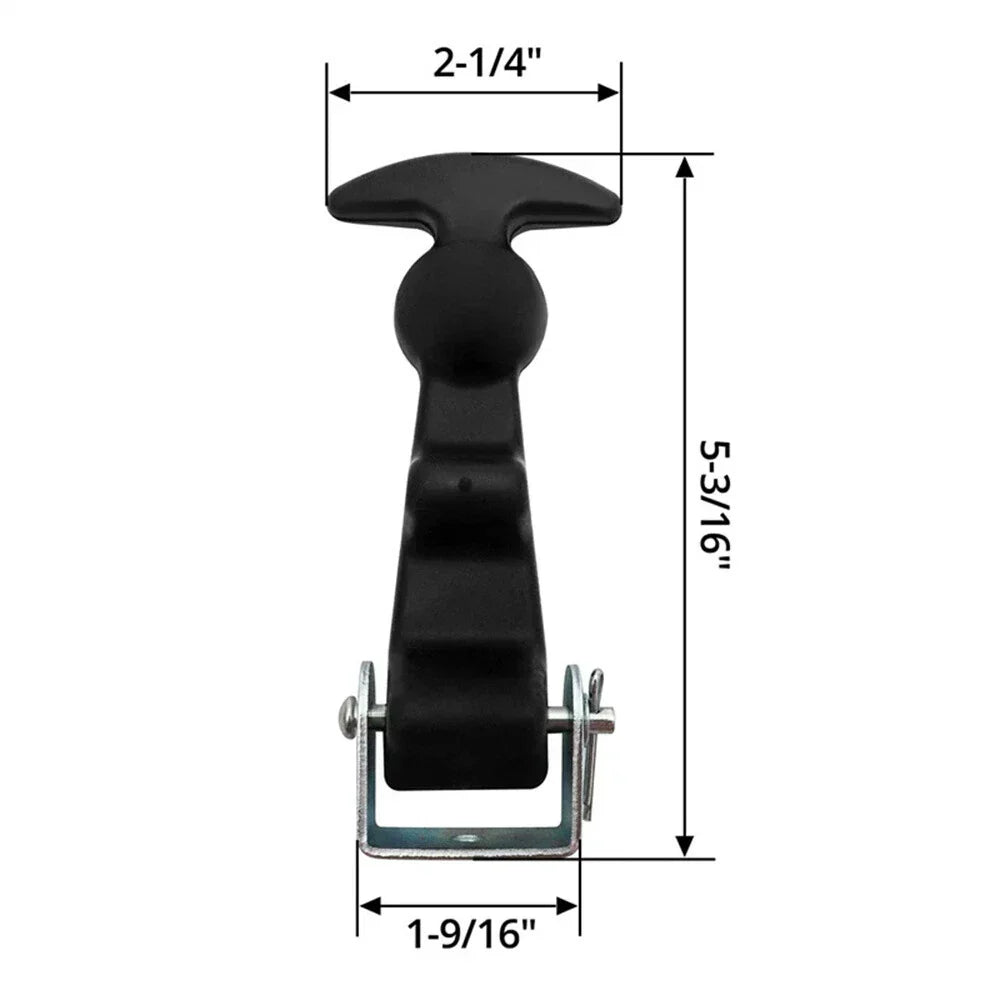 Rubber T Handle Catch Latch Set with Brackets for Car Hood Panel