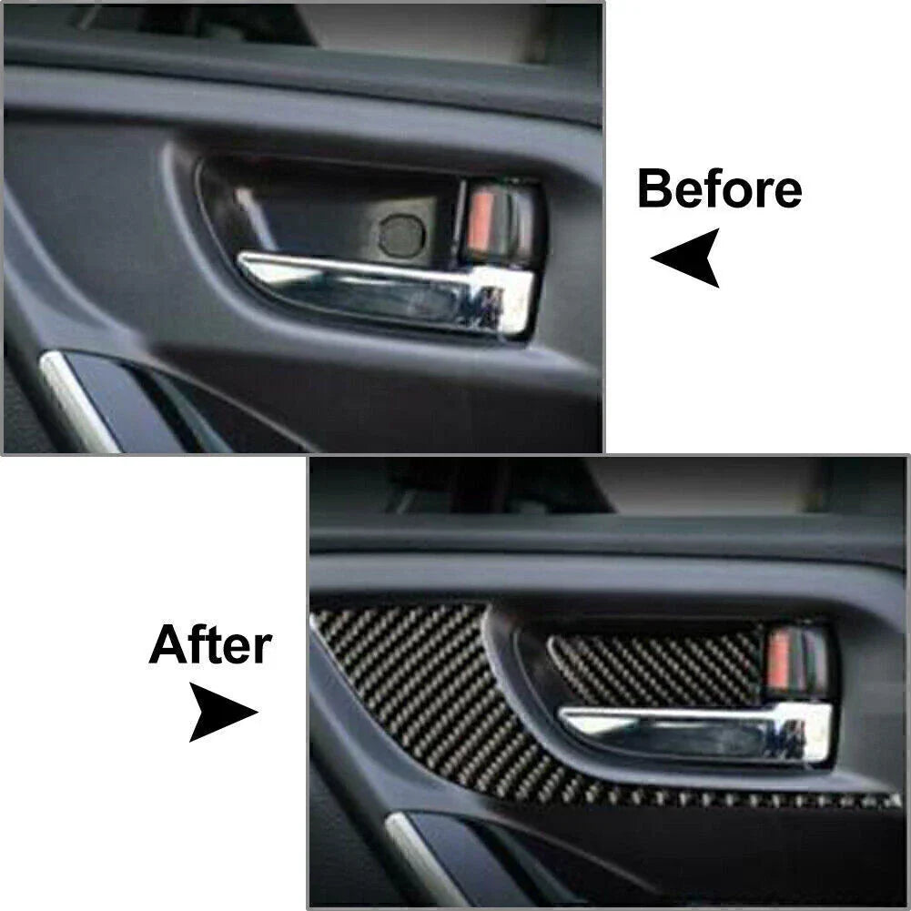 4 x Carbon Fiber Interior Door Bowl Cover Trim for Subaru Forester (2013-2018)